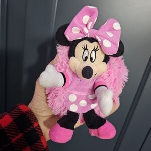 Disney "Hide Away Pets"  Minnie Mouse Plush Stuffed Toy Pink & Black